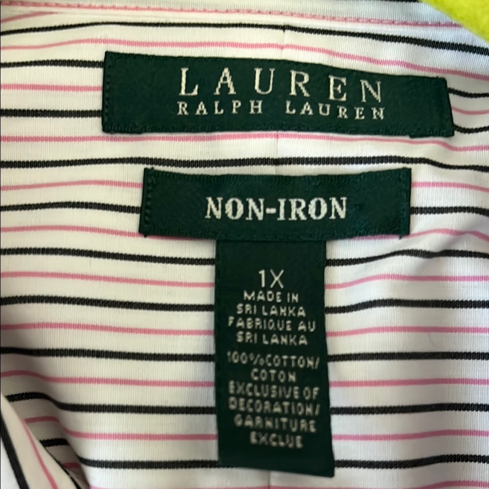 Lauren Ralph Lauren White Casual Button Down Non Iron Shirt Classic Style - Picture 4 of 5